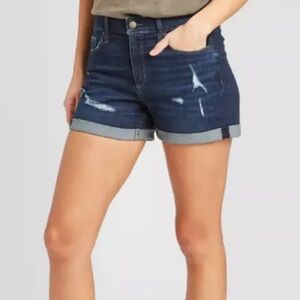 Universal Thread High Rise Midi Distressed Jean Shorts